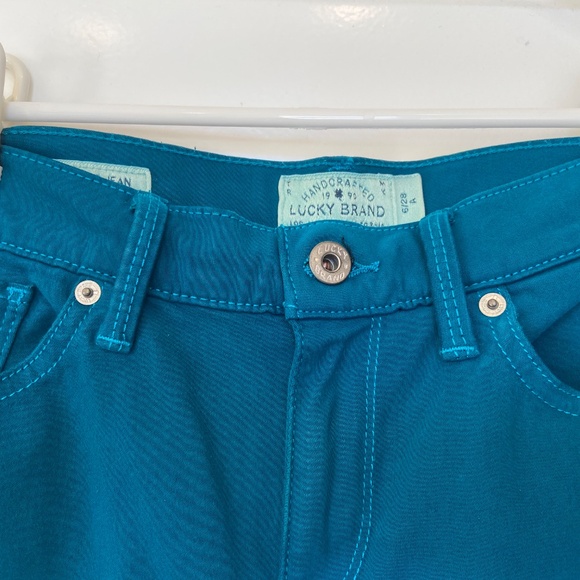 Lucky brand Brooke leggings velvet pant teal size 6/28 - Picture 2 of 11